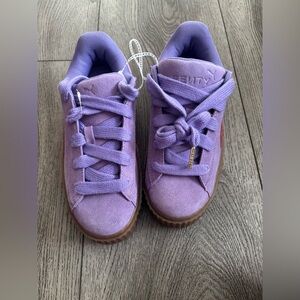 Puma Kids Lavender Suede Sneakers with Gum Sole